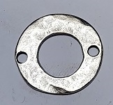 Plated Pewter Connector- Hammered Open Round