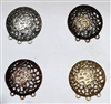 Plated Pewter Chandelier Part- 26mm Round Filigree Dome