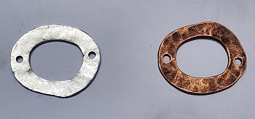 Plated Pewter Connector- Organic Open Oval