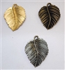 Plated Pewter Pendant- 41 x 21mm Leaf
