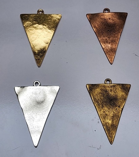 Plated Pewter Pendant- Wavy Triangle