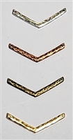 Plated Pewter Connector- 31mm Hammered Chevron