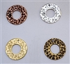 Plated Pewter Charm- Open Hammered Round