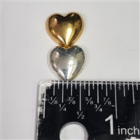 Metallized Plastic Cabochon - 15mm Heart
