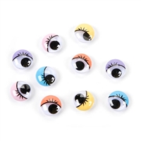 DariceÂ® Moveable Eyes - Comic with Lashes - 15mm - 10 pieces