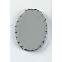 Oval Scalloped Edge Glass Mirror