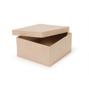 Paper Mache Square Shaped Boxes - 3 3/4" W x 2" H