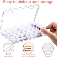 28 Compartment Flip top Storage Container - Connected rows of 4