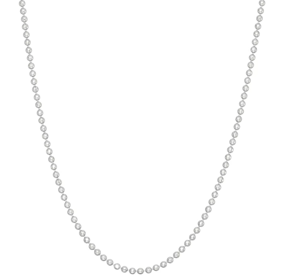 1.2mm Silver Plated Ball Chain Finished Necklace