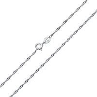 1.5mm Singapore "Twisted" Silver Plated Finished Necklace Chain