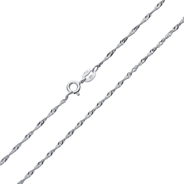 1.5mm Singapore "Twisted" Silver Plated Finished Necklace Chain