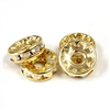 Preciosa Large Hole 10mm Rondelle - Crystal AB/Gold