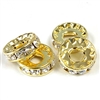 Preciosa Large Hole 12mm Rondelle - Crystal/Silver