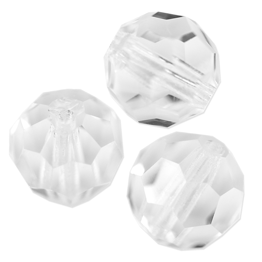 7mm Preciosa Crystal Faceted Round Bead - Crystal Clear
