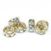 Preciosa Large Hole 8mm Rondelle - Crystal AB/Gold