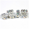 Preciosa Large Hole 8mm Rondelle - Crystal AB/Silver