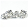 Preciosa Large Hole 8mm Rondelle - Crystal/Silver