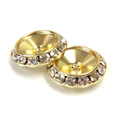 Preciosa Crystal Shrags - 20mm - Gold/Crystal