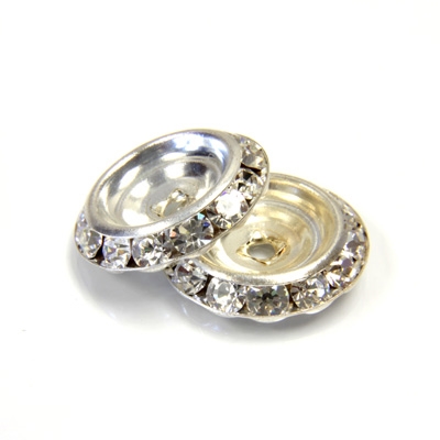 Preciosa Crystal Shrags - 20mm - Silver/Crystal