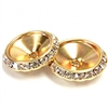 Preciosa Crystal Shrags - 25mm - Gold/Crystal