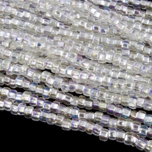 6/0 Preciosa Czech Seed Bead- Crystal AB Silver Lined (78109)