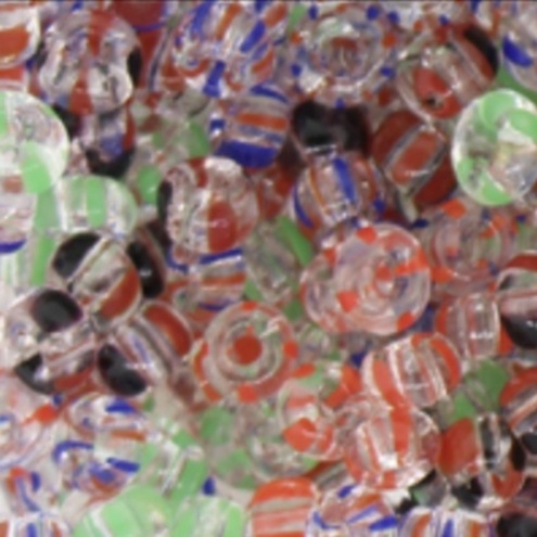 6/0 Preciosa Czech Seed Bead- Clear Striped Mix