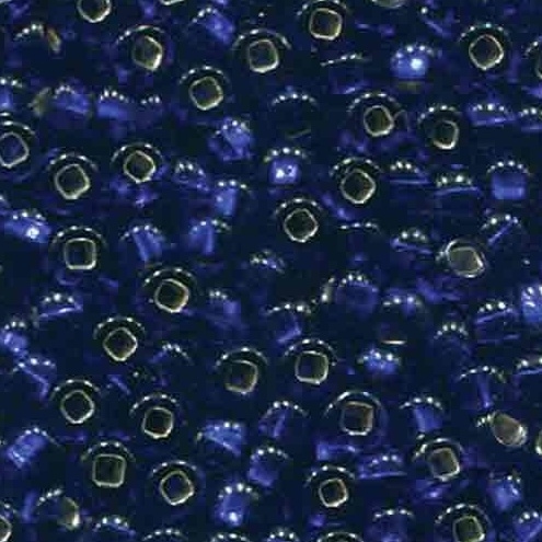 6/0 Preciosa Czech Seed Bead- Cobalt Silver Lined (37100)