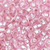 6/0 Preciosa Czech Seed Bead- Pink Dyed Silver Lined (18273)