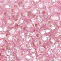 6/0 Preciosa Czech Seed Bead- Pink Dyed Silver Lined (18273)