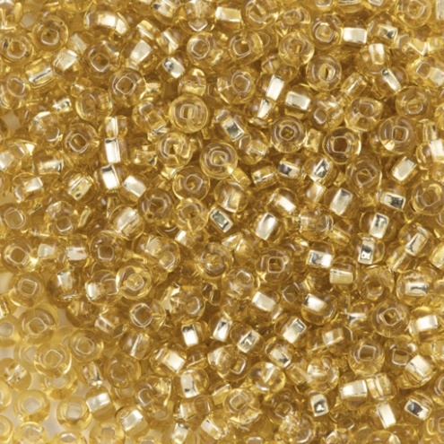 6/0 Preciosa Czech Seed Bead- Straw Gold Silver Lined (17020)