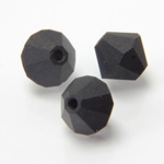 6mm Preciosa Crystal Bicone Bead - MATTE JET