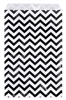 Printed Flat Paper Shopping Bags - Black Chevron Pattern