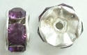 6mm Large Stone Rondell-AMETHYST/SILVER