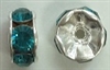 6mm Large Stone Rondell-BLUE ZIRCON/SILVER