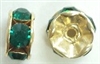 6mm Large Stone Rondell-EMERALD/GOLD