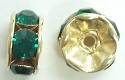 6mm Large Stone Rondell-EMERALD/GOLD