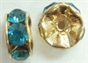 6mm Large Stone Rondell-INDICOLITE/GOLD