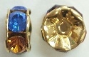 6mm Large Stone Rondell-MULTI DARK/GOLD