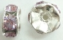 6mm Large Stone Rondelle-LIGHT AMETHYST/SILVER