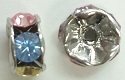 6mm Large Stone Rondell-MULTI PASTEL/RHONDIUM SILVER