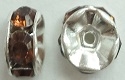 6mm Large Stone Rondell-SMOKED TOPAZ/SILVER