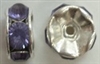 6mm Large Stone Rondelle-TANZANITE/SILVER