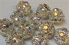 10mm Rhinestone Bead Crystal AB/Silver