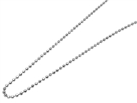 1.2mm Diamond cut Ball Rhodium Plated Finished Necklace Chain - 18"