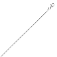 1.2mm Square snake Rhodium Plated Finished Necklace Chain