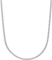 1.5mm Round snake Rhodium Plated Finished Necklace Chain