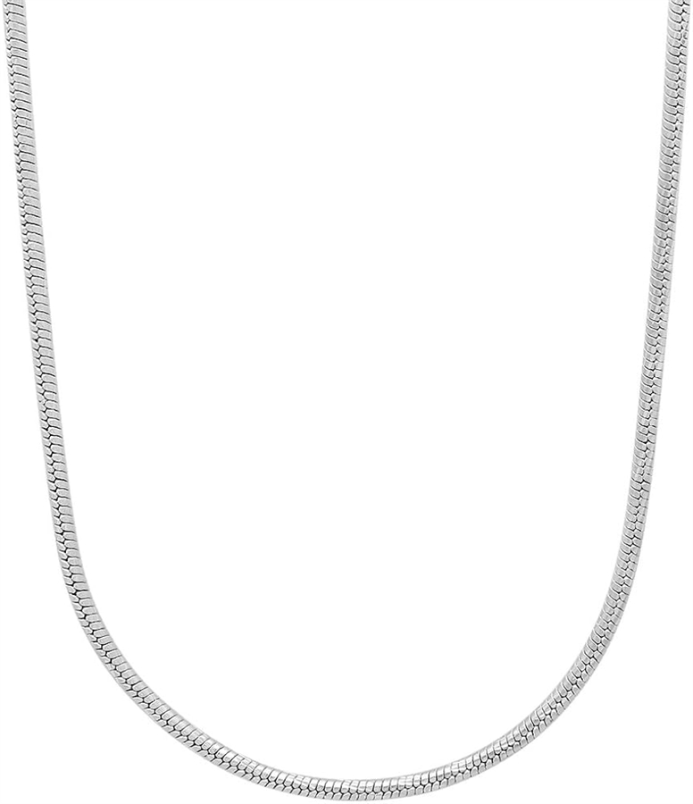 1.5mm Round snake Rhodium Plated Finished Necklace Chain