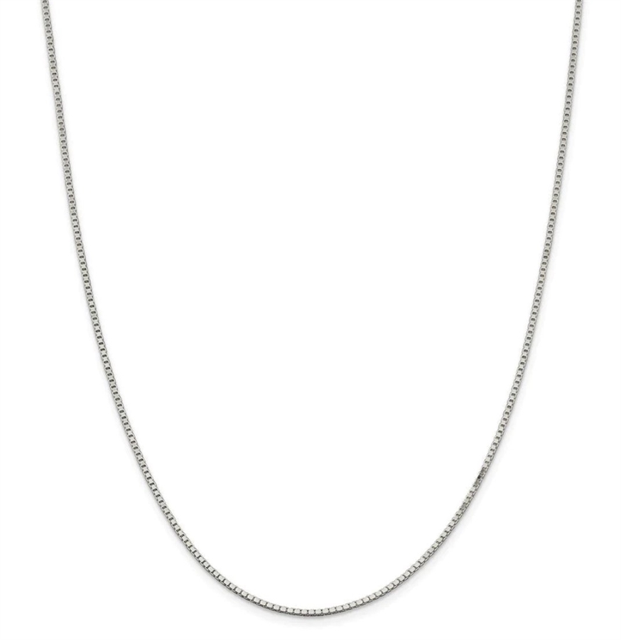 1.5mm Box Rhodium Plated Finished Necklace Chain
