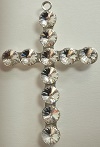 Large Rivoli Cross-52 x 34mm (2in x 1 1/4in)-CRYSTAL/SILVER