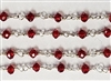 2 x 3mm Faceted Gemstone Cut Rosary Chain-Lt. Siam